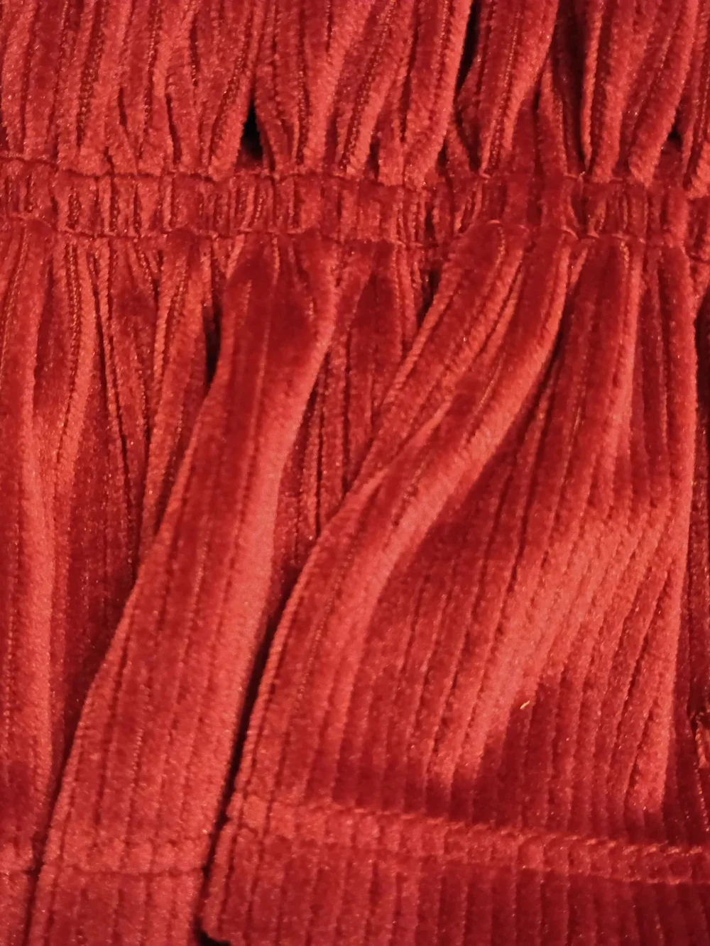 Like New! Girls Velvet Romper - Red Burgundy Ruffle 7/8
